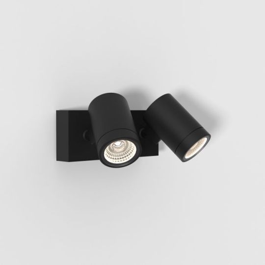 Astro Bayville Twin Spot Outdoor Spotlight in Textured Black