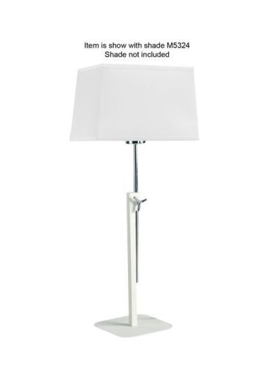 Mantra Habana Table Lamp Telescopic WITHOUT SHADE 1 Light E27  Matt White/Polished Chrome